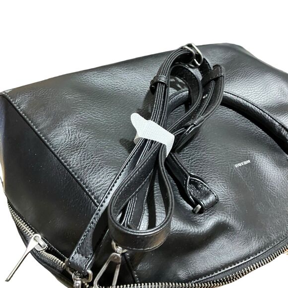 Matt And Nat Vegan Black Leather Boston Bag Travel Satchel Doctor Handbag - Picture 11 of 15